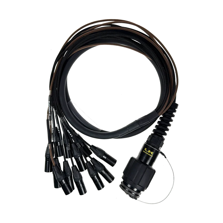 16-Channel Fan-Out Audio Cable | LK 54-Pole Female Connector to 16 Neutrik Male XLRs