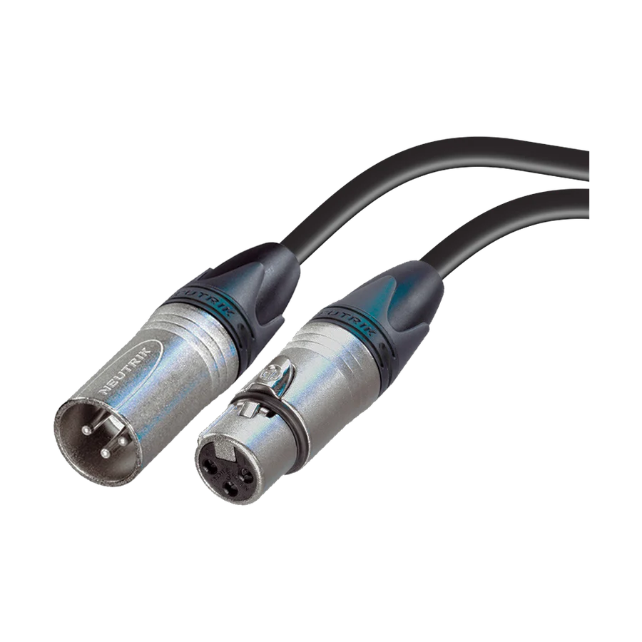 AES/EBU Digital Audio + 3x1.5 mm² Power Hybrid Cables with Neutrik 3-Pole XLR and PowerCON Connectors